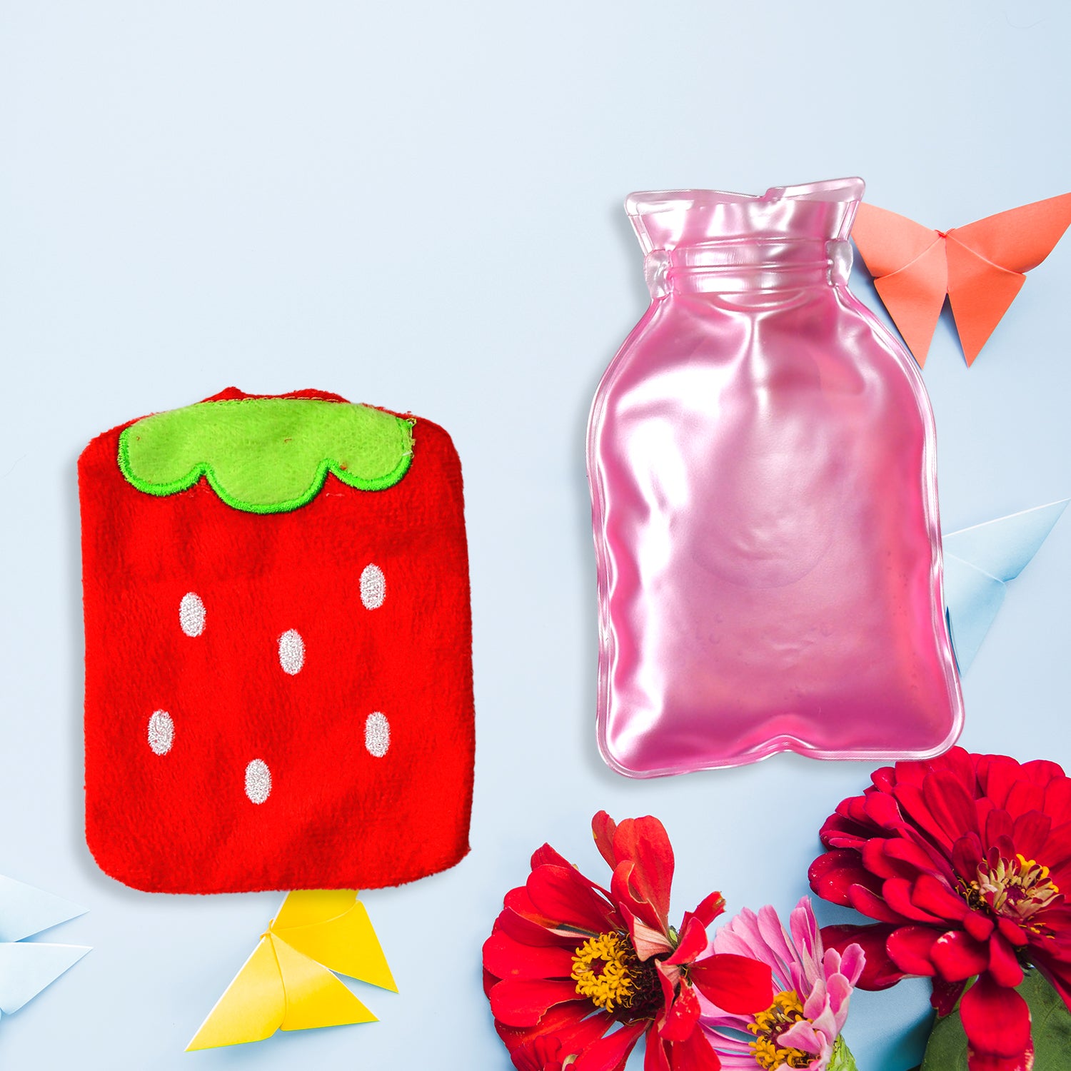 6516 Strawberry Small Hot Water Bag With Cover For Pain Relief Neck Shoulder Pain And Hand Feet Warmer Menstrual Cramps. 6516 Strawberry Small Hot Water Bag With Cover For Pain Relief Neck Shoulder Pain And Hand Feet Warmer Menstrual Cramps.